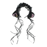 Niedliches Spitzen-Haarband mit Katzenohren, Haaraccessoire für Damen