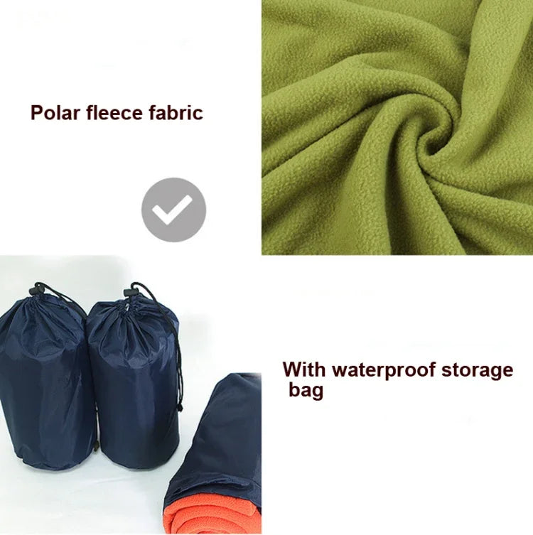 Outdoor-Fleece-Schlafsack Campingreise Klimaanlage Schmutziger Schlafsack getrennt durch Knie-Decke während der Mittagspause, Extra dicker Abschnitt (kariertes Tuch), Verdickt (Blau), Verdickt (Armeegrün), Verdickt (Grasgrün), Verdickt (Grau)