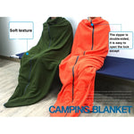 Outdoor-Fleece-Schlafsack Campingreise Klimaanlage Schmutziger Schlafsack getrennt durch Knie-Decke während der Mittagspause, Extra dicker Abschnitt (kariertes Tuch), Verdickt (Blau), Verdickt (Armeegrün), Verdickt (Grasgrün), Verdickt (Grau)