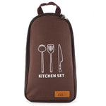 CLS 7-in-1 Outdoor-Kochgeschirr-Set aus Edelstahl 201 Picknick-Geschirr Tragbare Handtasche Picknick-Tasche, 7-in-1 Kaffee, 7-in-1 Dreiecksmuster