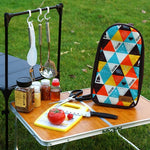 CLS 7-in-1 Outdoor-Kochgeschirr-Set aus Edelstahl 201 Picknick-Geschirr Tragbare Handtasche Picknick-Tasche, 7-in-1 Kaffee, 7-in-1 Dreiecksmuster