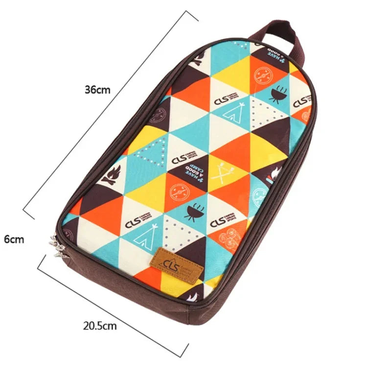 CLS 7-in-1 Outdoor-Kochgeschirr-Set aus Edelstahl 201 Picknick-Geschirr Tragbare Handtasche Picknick-Tasche, 7-in-1 Kaffee, 7-in-1 Dreiecksmuster