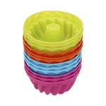 12 Stück Gewindeform Back-Geleeform Silikon Pudding Cupcake Muffin Donut Form, Gewindeform