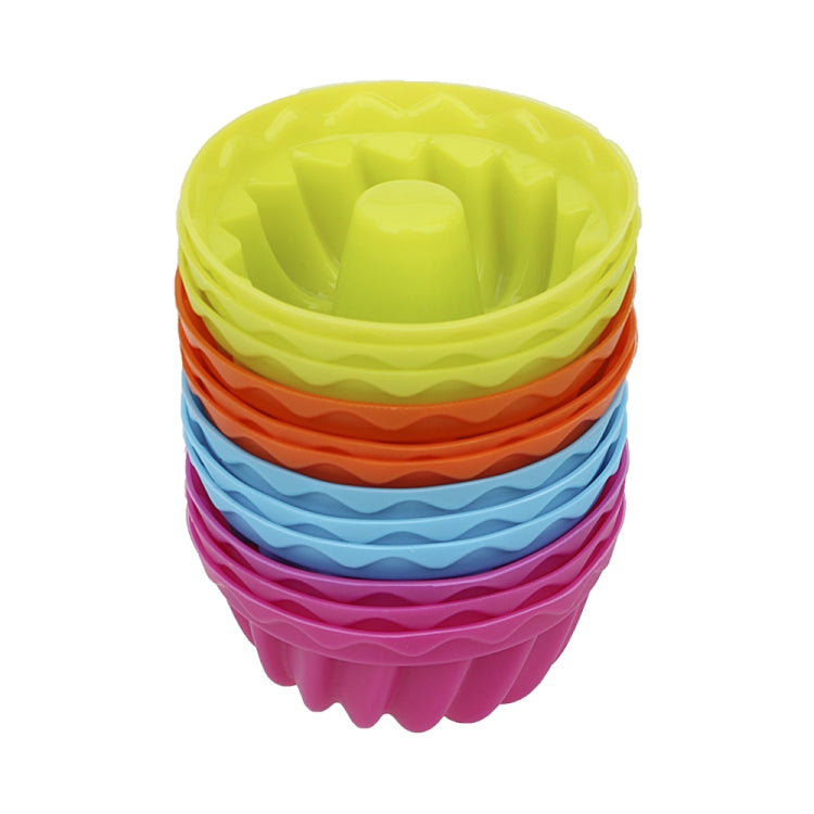 12 Stück Gewindeform Back-Geleeform Silikon Pudding Cupcake Muffin Donut Form, Gewindeform