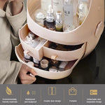 Tragbare, staubdichte, transparente, runde Kosmetikbox mit Schublade, kleine Aufbewahrungsbox für Puder, kleine perlmuttweiße Box