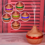 300ML Waterdrop Shape USB Wood Grain Aromatherapy Air Purifier Mute Humidifier, Deep Wood Grain