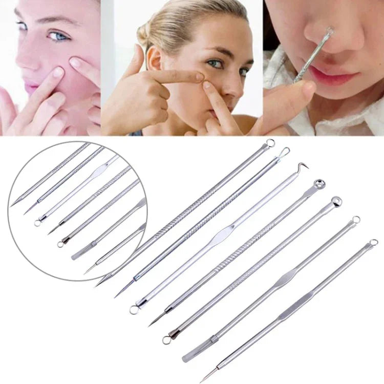 7-in-1-Akne-Nadelset aus Edelstahl, Akne-Pickel, Akne-Nadel
