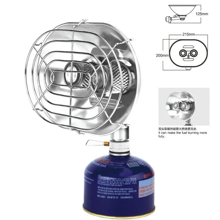 BRS-H22 Outdoor Camping Doppelkopfgas-Heizofen Angelheizung Backofen Ohne Gasflasche