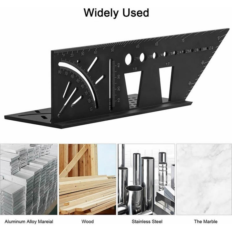 3D-Holzbearbeitungs-Anschlagmessgerät Aluminiumlegierung Multifunktions-Winkelmaß, 3D-Winkelmaß