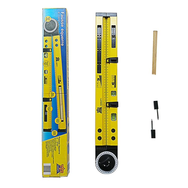 0-270 Grad Multifunktions-Linienmessgerät Holzbearbeitungs-Anreißzirkel Neigungsmesswinkelmesser, 0-270 Grad Messgerät