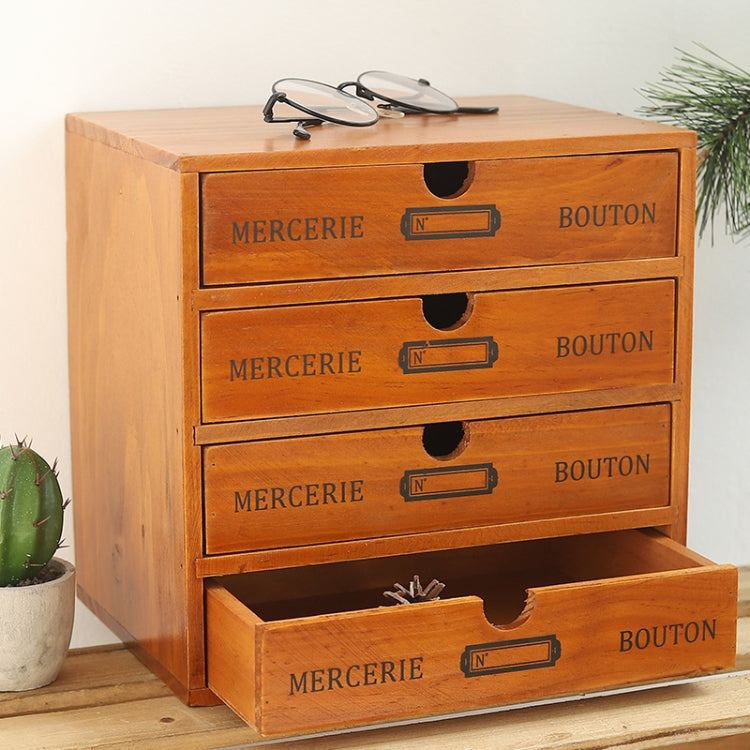 Retro Holz Schubladen Aufbewahrungsschrank Schreibtisch, Ein Pumpen, Vier Pumpen