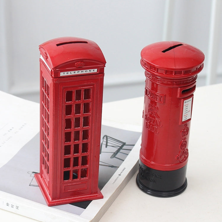 Retro Zinnlegierung Telefonzelle Briefkasten Spardose Dekoration, Briefkasten
