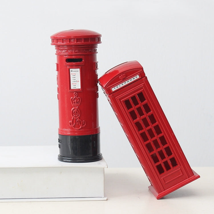 Retro Zinnlegierung Telefonzelle Briefkasten Spardose Dekoration, Briefkasten