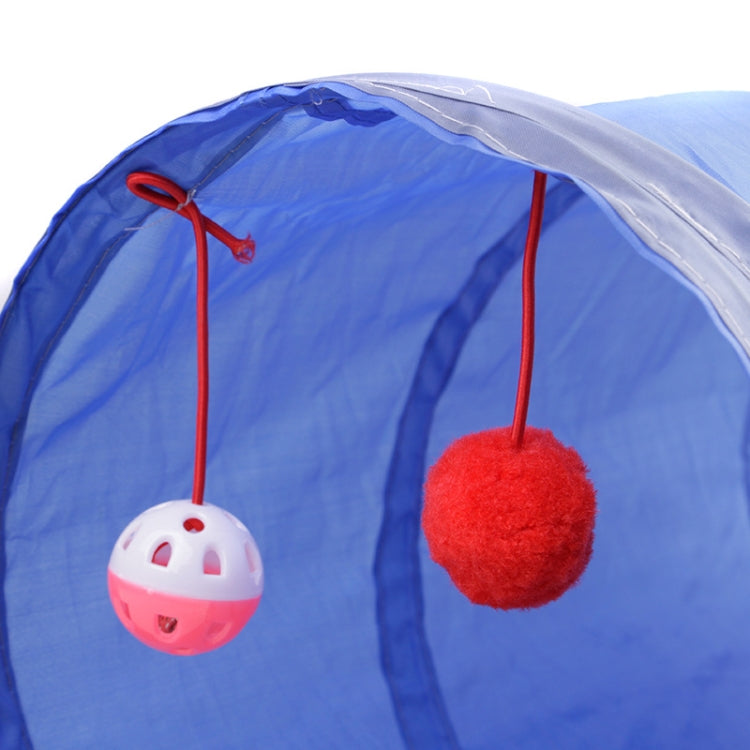 Haustierbedarf Katzenring Papier Zweifach-Tunnel Kann Faltbaren Katzenkanal Aufnehmen, Blau, Rot, Himmelblau, Schwarz, Rosenrot, Grün