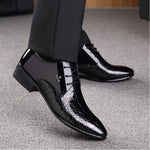 Herren spitze glänzende Lederschuhe mit Krokodilstruktur, 38, 39, 40, 41, 42, 43, 44, 45