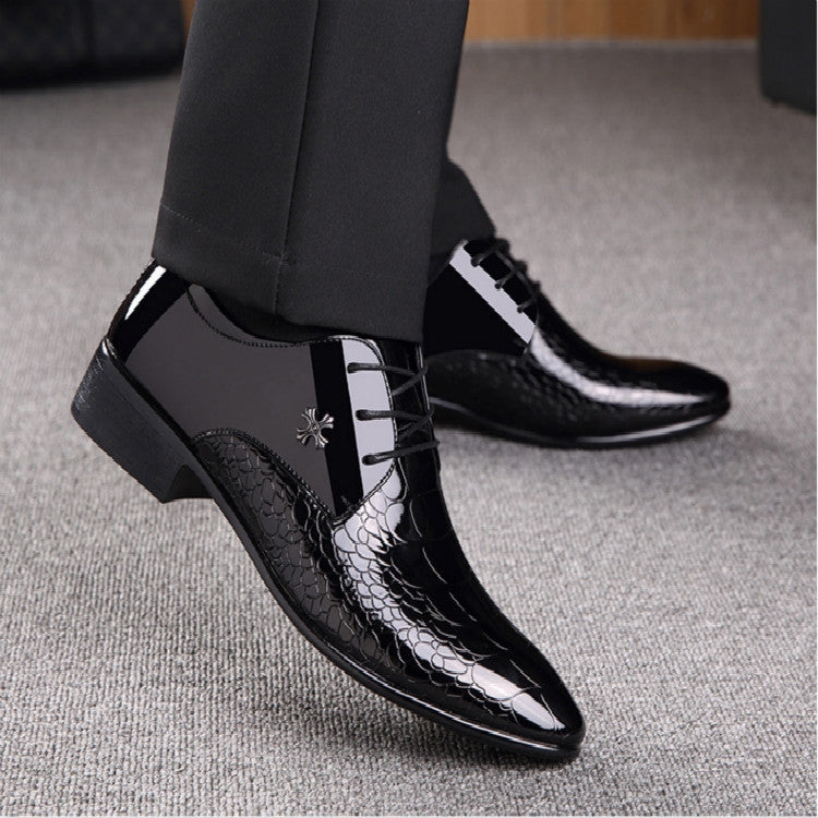 Herren spitze glänzende Lederschuhe mit Krokodilstruktur, 38, 39, 40, 41, 42, 43, 44, 45