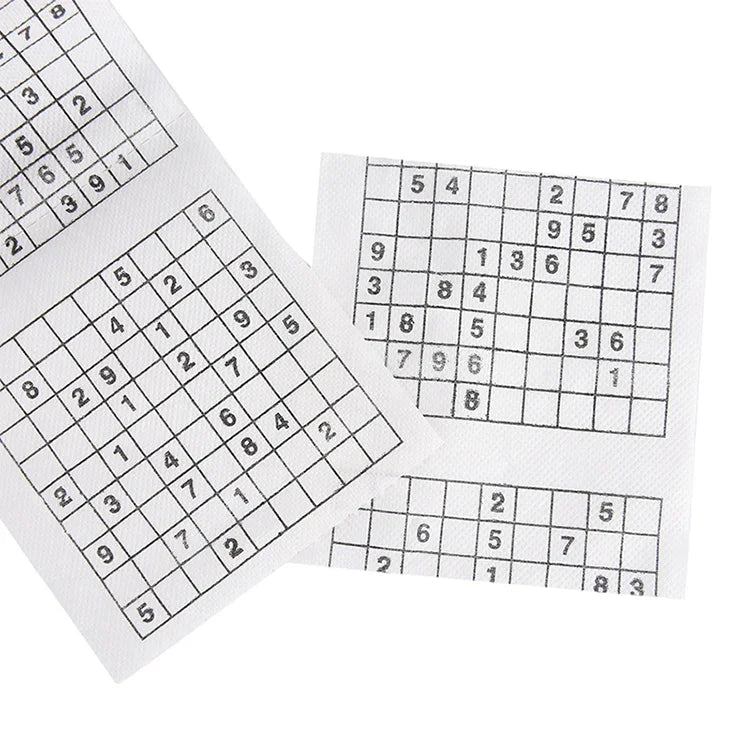3 Rolls Creative Sudoku Toilet Paper Roll Paper Facial Tissue, 3 Rolls