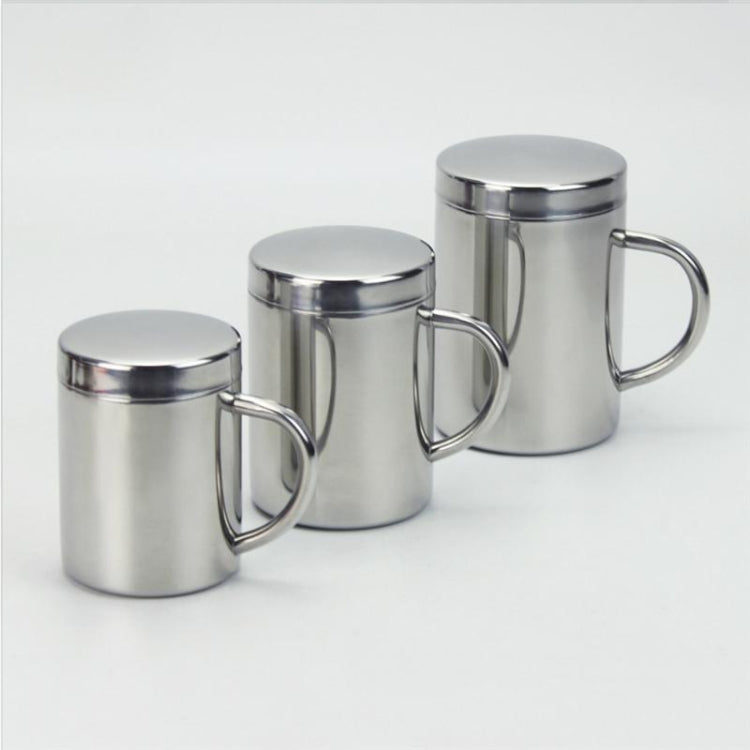 304 Edelstahl doppelwandige Isolierbecher für Kaffee, Getränke, Milch, Wasser, langlebiger Trinkbecher mit Deckel, 304 Edelstahl 200ml, 304 Edelstahl 300ml, 304 Edelstahl 400ml
