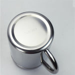 304 Edelstahl doppelwandige Isolierbecher für Kaffee, Getränke, Milch, Wasser, langlebiger Trinkbecher mit Deckel, 304 Edelstahl 200ml, 304 Edelstahl 300ml, 304 Edelstahl 400ml