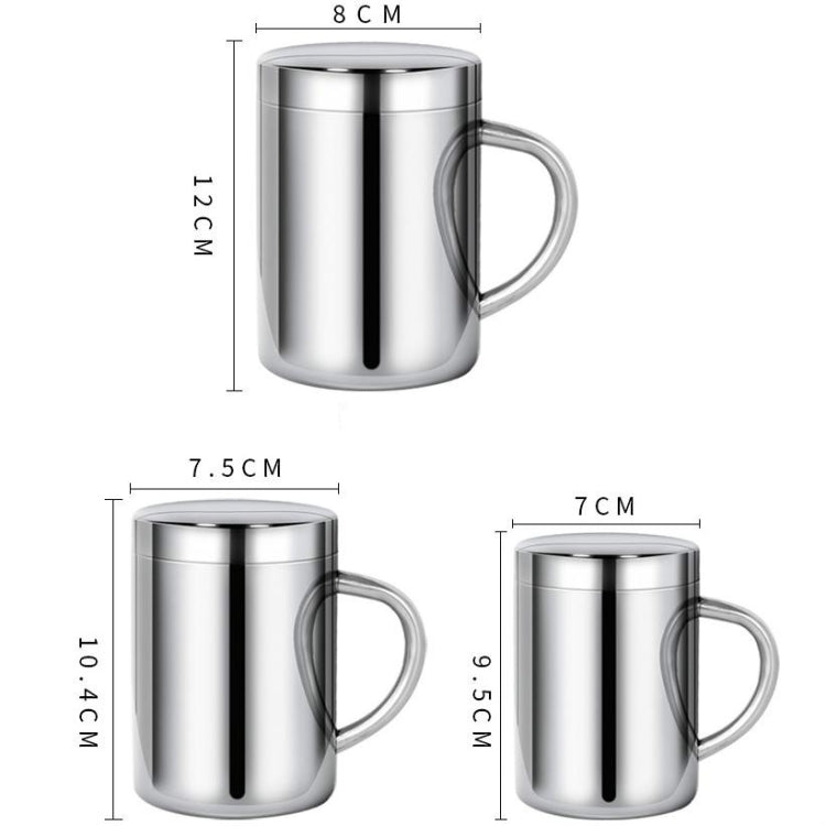 304 Edelstahl doppelwandige Isolierbecher für Kaffee, Getränke, Milch, Wasser, langlebiger Trinkbecher mit Deckel, 304 Edelstahl 200ml, 304 Edelstahl 300ml, 304 Edelstahl 400ml