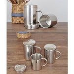 304 Edelstahl doppelwandige Isolierbecher für Kaffee, Getränke, Milch, Wasser, langlebiger Trinkbecher mit Deckel, 304 Edelstahl 200ml, 304 Edelstahl 300ml, 304 Edelstahl 400ml