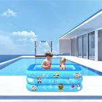 Household Indoor and Outdoor Aerospace Pattern Baby Square Inflatable Swimming Pool, 120 x 85 x 35cm