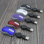 Mini-Computermaus mit einziehbarem USB-Kabel, optisch, ergonomisch, 1600 DPI, tragbar, klein, für Laptops