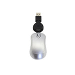 Mini-Computermaus mit einziehbarem USB-Kabel, optisch, ergonomisch, 1600 DPI, tragbar, klein, für Laptops