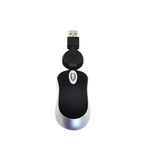 Mini-Computermaus mit einziehbarem USB-Kabel, optisch, ergonomisch, 1600 DPI, tragbar, klein, für Laptops