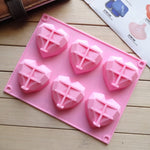 6 in 1 Herzform Silikonform zum Backen von Mousse-Kuchen, DIY-Silikonformen, 6 in 1 Herzform