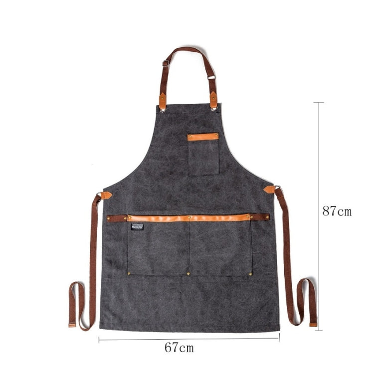 Schürze aus gewaschenem Canvas Koch Café BBQ Friseur Schürzen