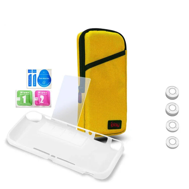iPlay Host Aufbewahrungstasche, Schutzfolie + Kipphebelkappe + Schutzhülle, 7-in-1 Schutztasche, weiches Taschenset für Switch Lite