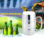 Edelstahl Bierbecher Outdoor Camping Western Tee Kaffee Becher Isolierter Tragbarer Wasserbecher Trinkgefäß mit Griff, Outdoor Bierbecher
