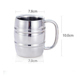 Edelstahl Bierbecher Outdoor Camping Western Tee Kaffee Becher Isolierter Tragbarer Wasserbecher Trinkgefäß mit Griff, Outdoor Bierbecher