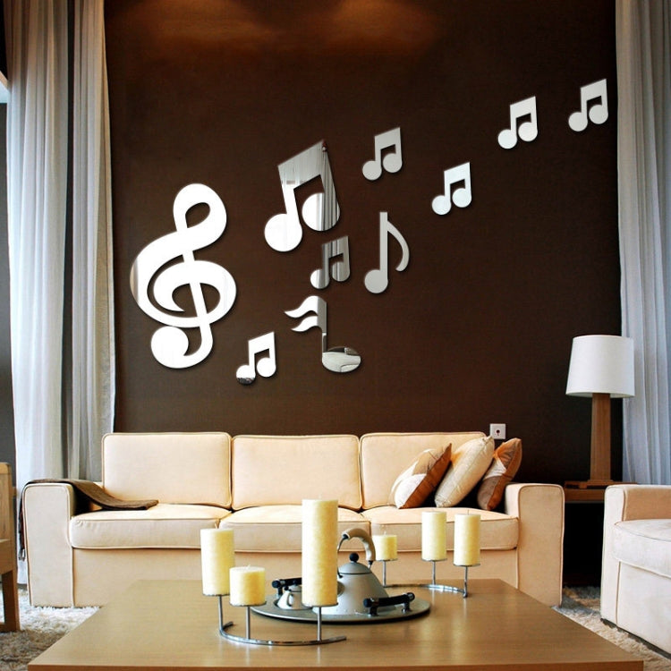 3D Musiknoten Acrylspiegel Wandaufkleber Wohnkultur Wohnzimmer Wanddekoration Kunst DIY Wandsticker