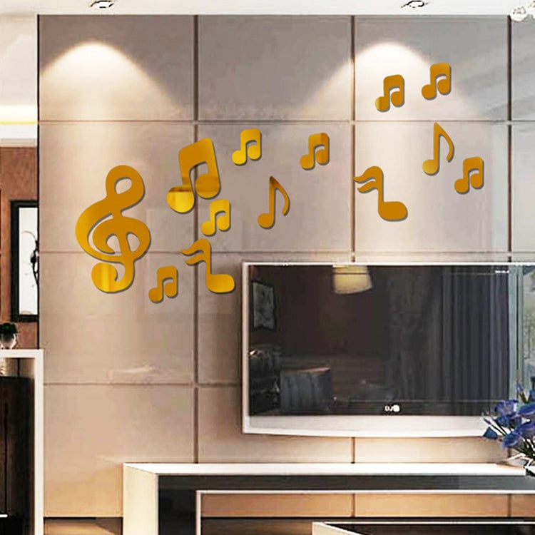 3D Musiknoten Acrylspiegel Wandaufkleber Wohnkultur Wohnzimmer Wanddekoration Kunst DIY Wandsticker