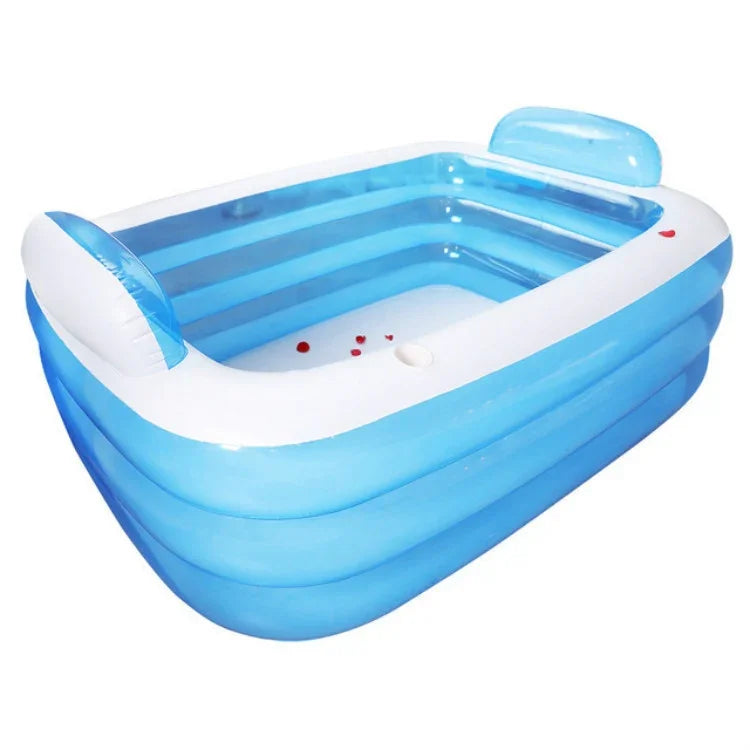 Dreischichtiger, verdickter, isolierter aufblasbarer Erwachsenen-Pool Baby-Wanne, 150 x 105 x 55cm, 180 x 140 x 60cm