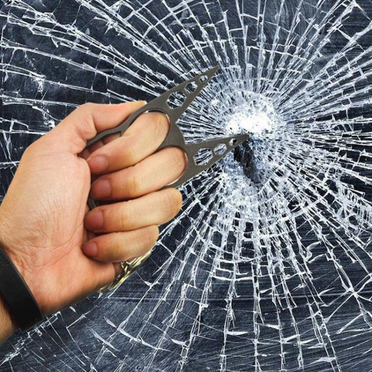 Multifunktionaler Outdoor-Selbstverteidigungs-Doppelfingerknöchel zum Einschlagen von Fenstern, zufällige Farblieferung, Selbstverteidigungs-Doppelfingerknöchel