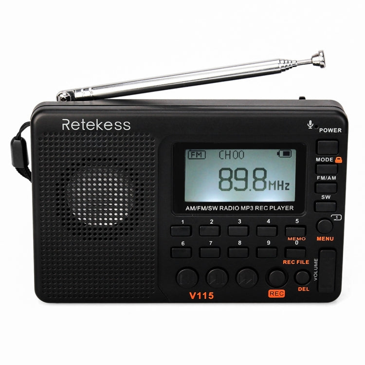 Retekess V-115 Vollband Radio FM AM Tragbarer MP3-Player, V-115