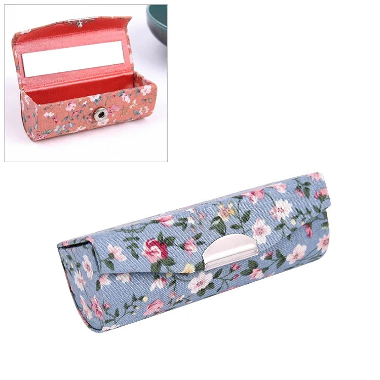 Mini-Schminkbox mit Spiegel, tragbar, Lippenstiftbox