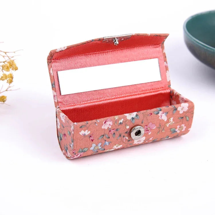 Mini-Schminkbox mit Spiegel, tragbar, Lippenstiftbox