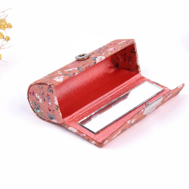 Mini-Schminkbox mit Spiegel, tragbar, Lippenstiftbox