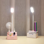 Student USB-Ladefunktion Schlafzimmer Touch LED Augenschutz Multifunktionale Kreative Schreibtischlampe, Mit Ventilator, Ohne Ventilator