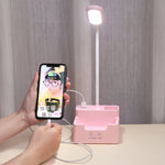 Student USB-Ladefunktion Schlafzimmer Touch LED Augenschutz Multifunktionale Kreative Schreibtischlampe, Mit Ventilator, Ohne Ventilator