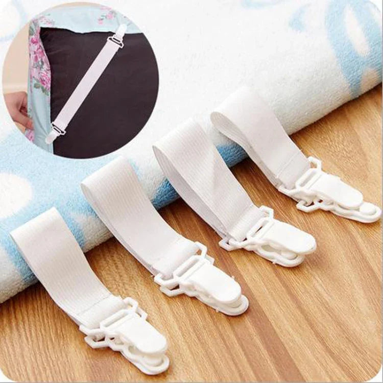 4 Stück rutschfeste elastische Bettlakenklammern