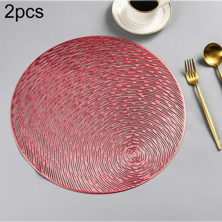 2 Stück Mode Runde Hohl Platzsets PVC Tischsets Kaffeetassenuntersetzer