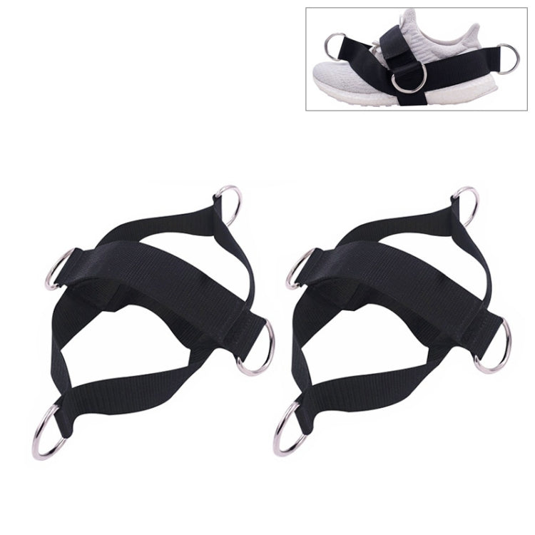 1 Paar Fitness-Schuhüberzug Zugseil Fitnessgeräte Gurte, 1 Paar Zugseil (Schwarz)