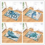 Marineserie Muster Bad WC Anti-Rutsch-Matte Flanell Saugfähige Fußmatte, 46x76cm, 50x80cm