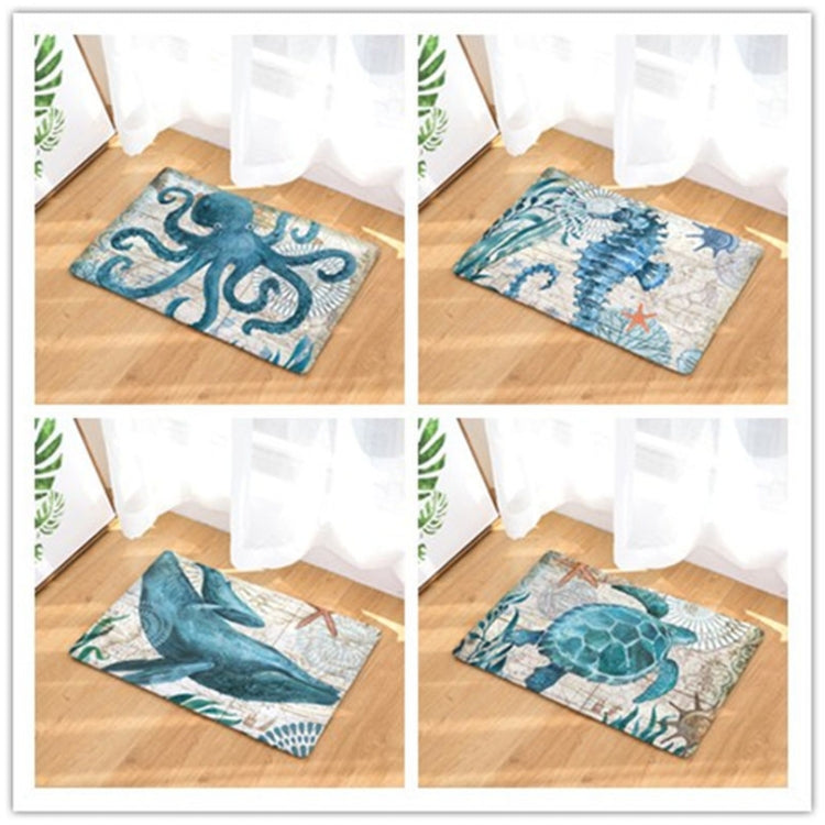Marineserie Muster Bad WC Anti-Rutsch-Matte Flanell Saugfähige Fußmatte, 46x76cm, 50x80cm