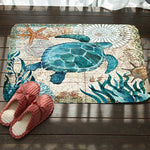 Marineserie Muster Bad WC Anti-Rutsch-Matte Flanell Saugfähige Fußmatte, 46x76cm, 50x80cm